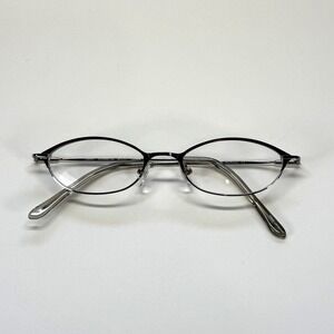 CHELSEA MORGAN CM401 Eyeglasses Frame Only 47-17-135 Gunmetal Oval Full Rim
